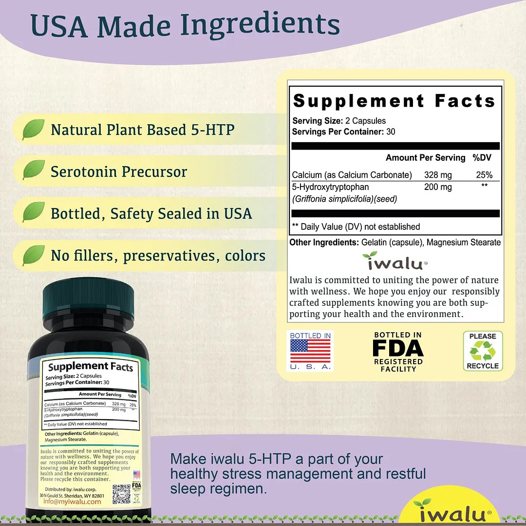 5 Hydroxytryptophan Supplement | Best Supplement Capsules FREE SHIP