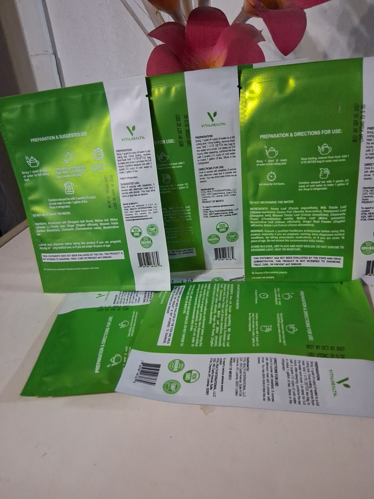 VitalHealth v Te Detox Herbal Tea Pack of 6pk Makes 1 Gallon Bag