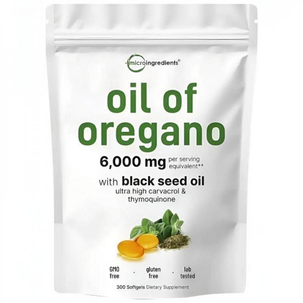 2 in 1 Oil of Oregano & Black Seed Softgels Count with Carvacrol, 40% discount