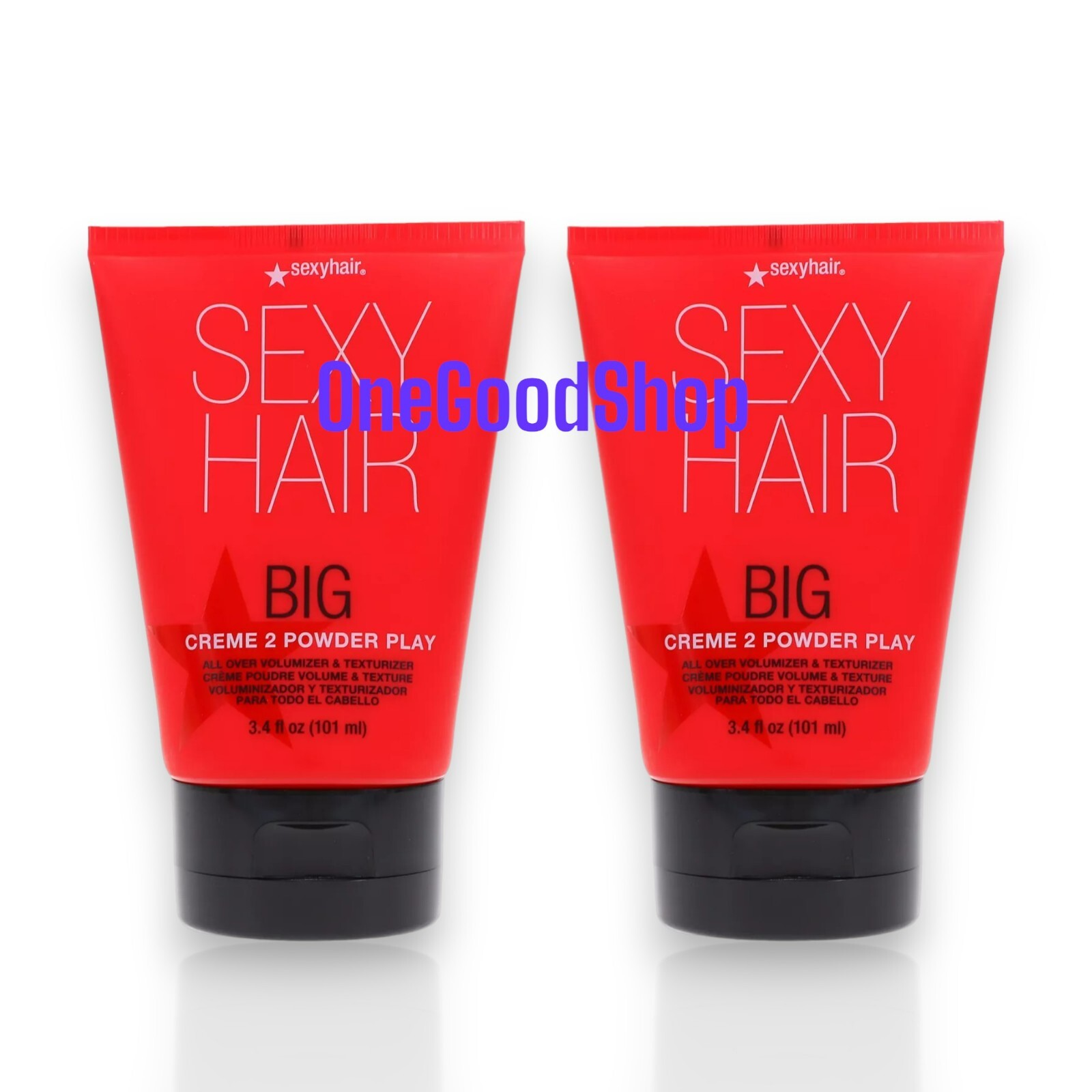 2 Pack Sexy Hair Big Sexy Hair Creme 2 Powder Play 3.4 oz NEW