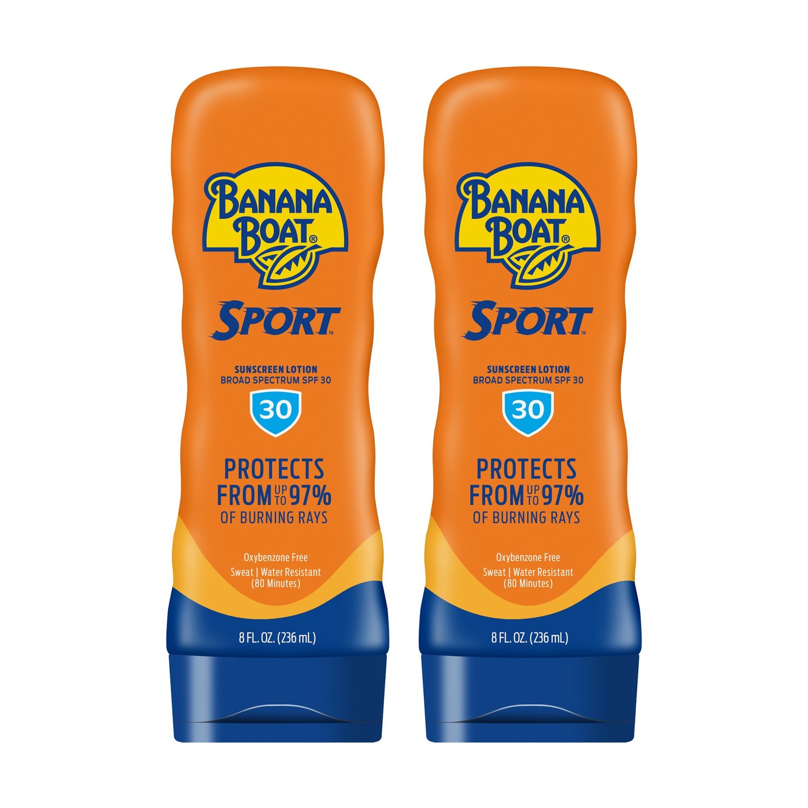 Banana Boat Sport Ultra Lotion Sunscreen Broad Spectrum, 8 Fl Oz (Pack of 2)
