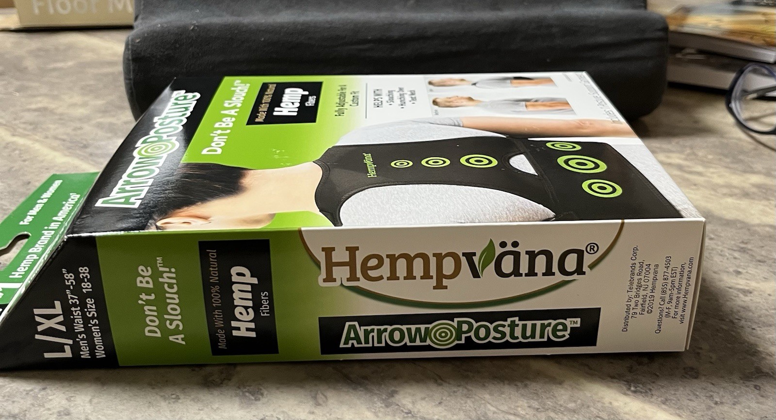Hempvana Arrow Posture – Fully Adjustable Posture Support Adult L/XL- Men Women