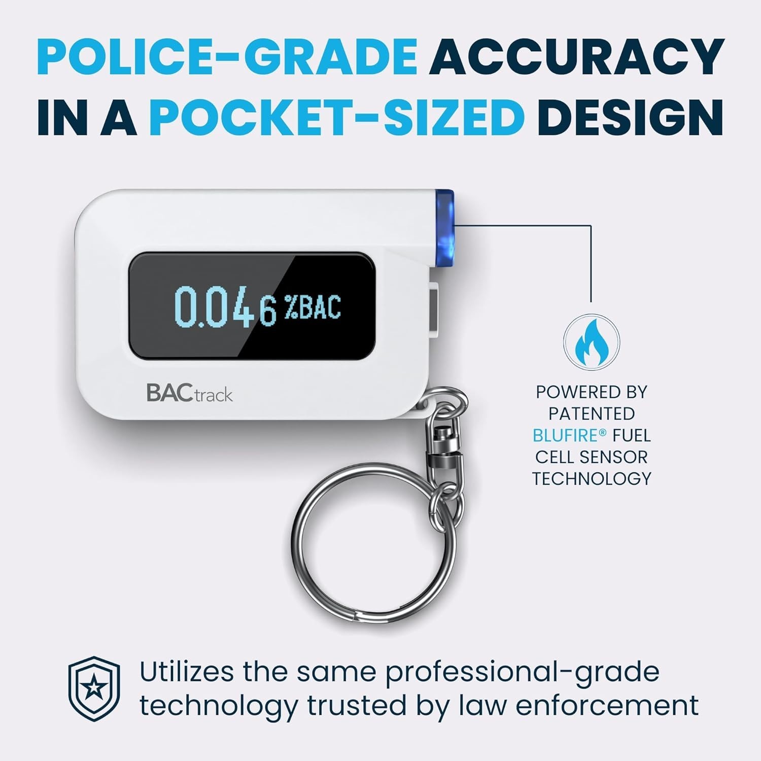 C6 Keychain Breathalyzer Professional Accuracy Bluetooth Smartphone Compatible