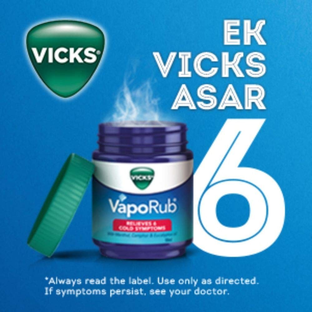 Vicks Vaporub 50ml Relief From Cold, Cough, Blocked Nose, Headache (pack of 3)
