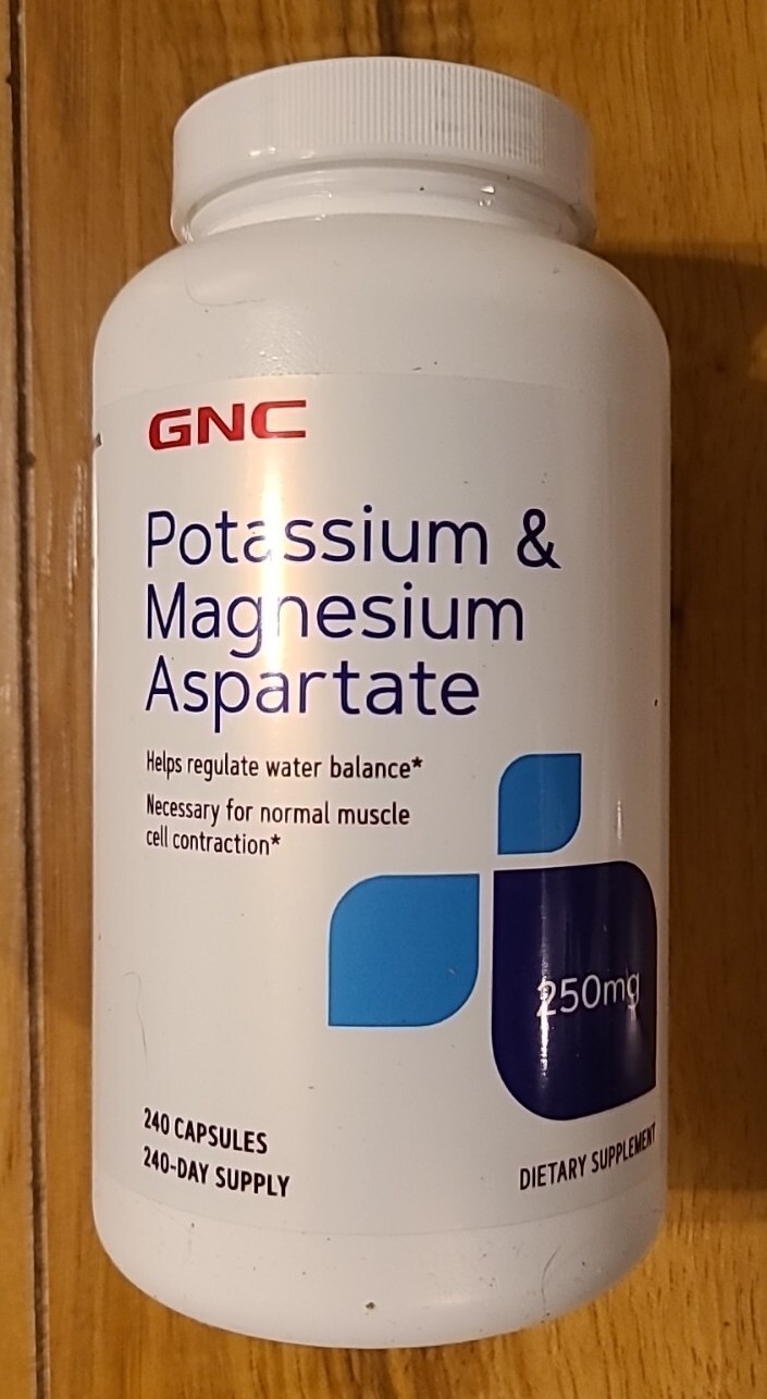GNC Potassium & Magnesium Aspartate 240 Capsules Exp: 07/2029