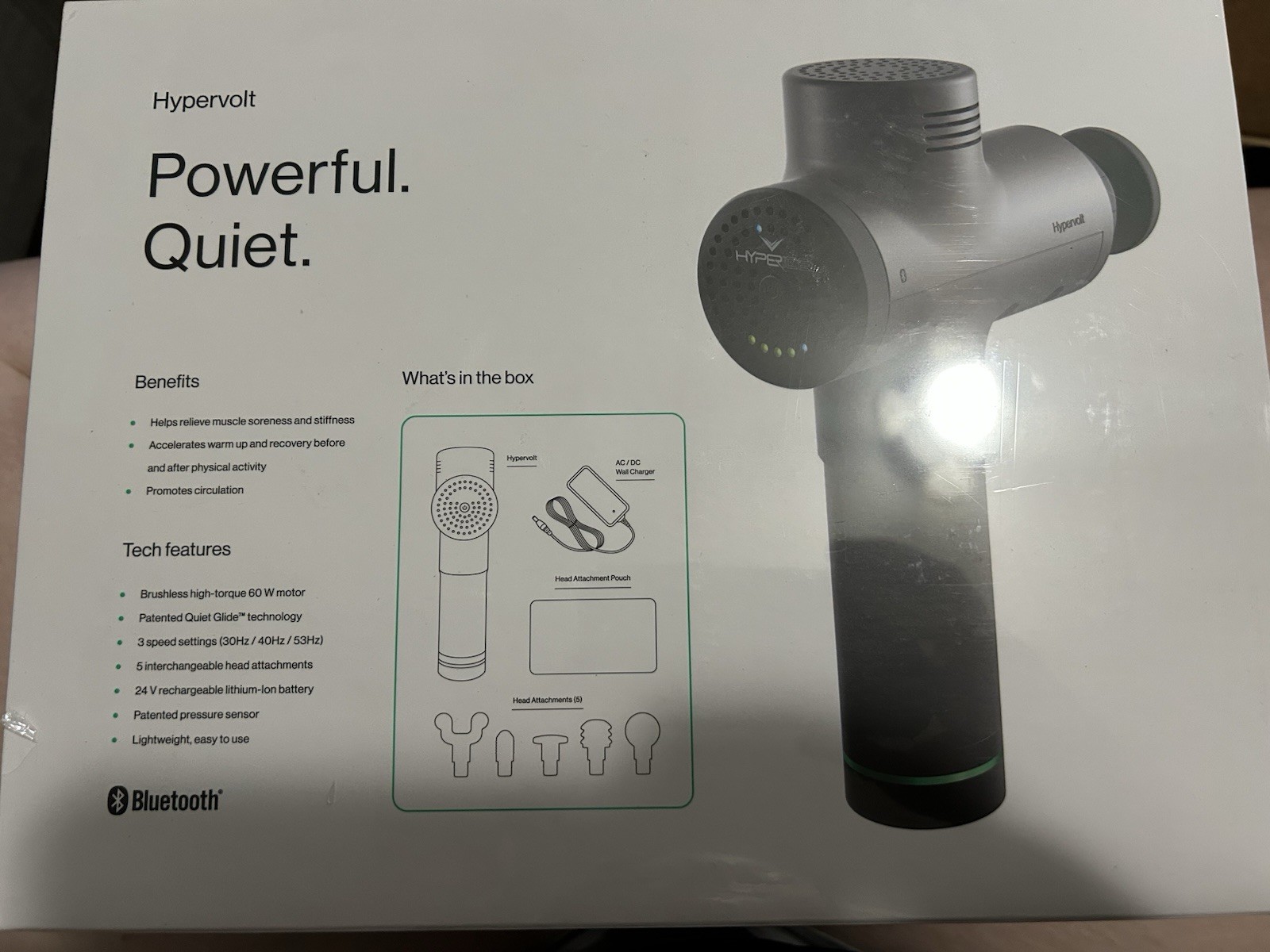 Hyperice Hypervolt Massage Gun w/ Bluetooth, Handheld Multispeed Rechargeable