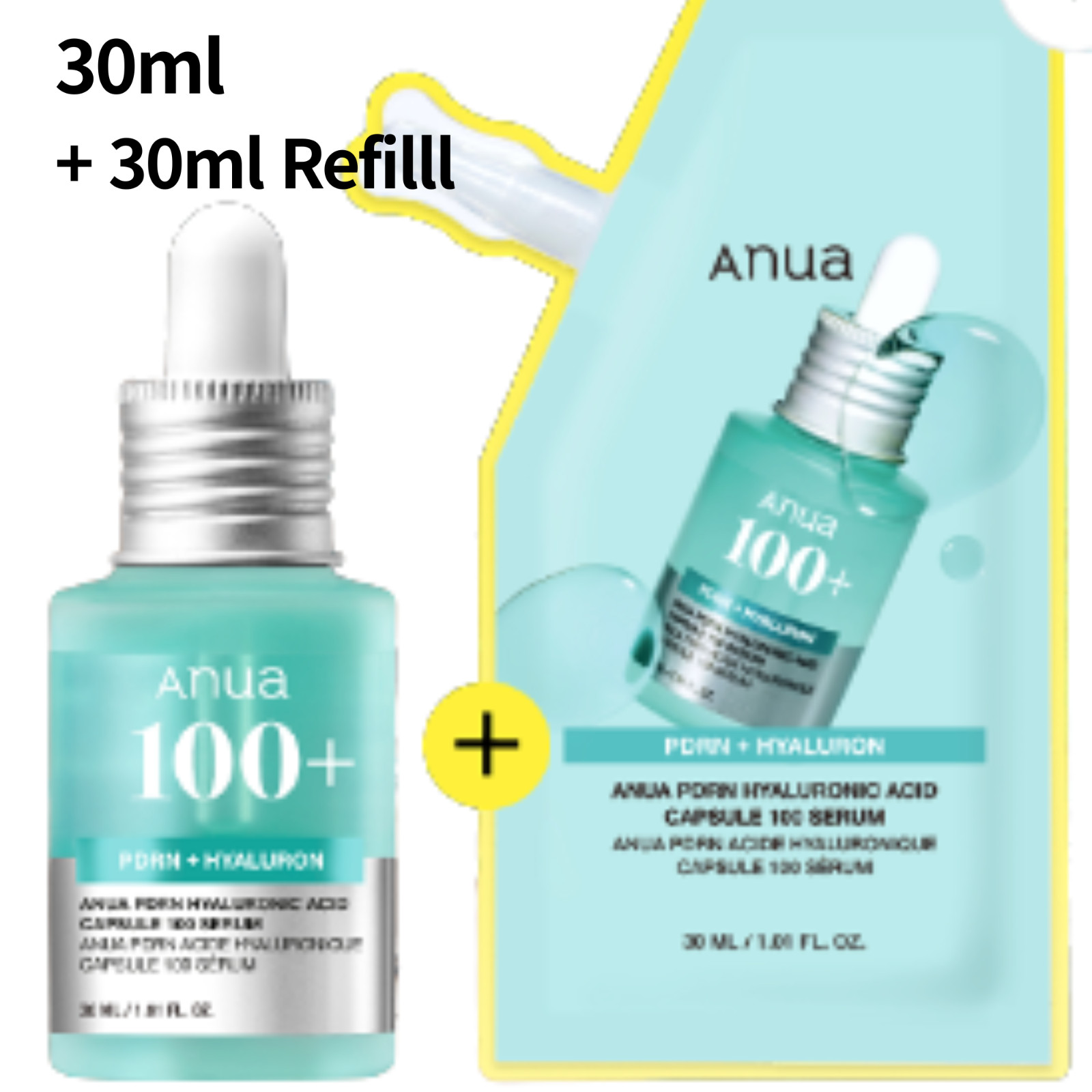 ANUA PDRN Hyaluronic Acid Capsule 100 Serum 30ml + Refill 30ml K-Beauty