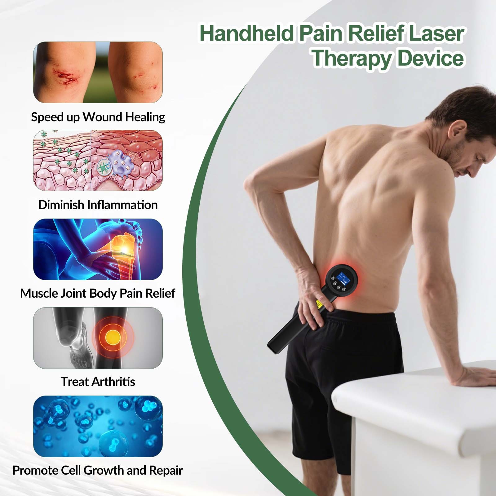 Professional 3W Laser Therapy Machine Red Infrared for Muscle Joint Back Pain