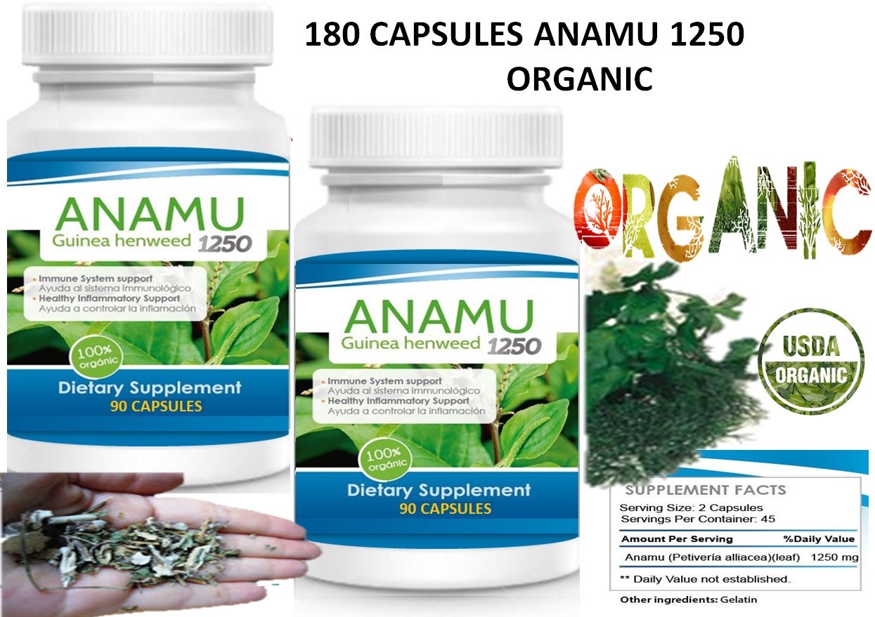 180Caps ANAMU 1250mg Circulatory System Low Sugar support 100% 180 cap