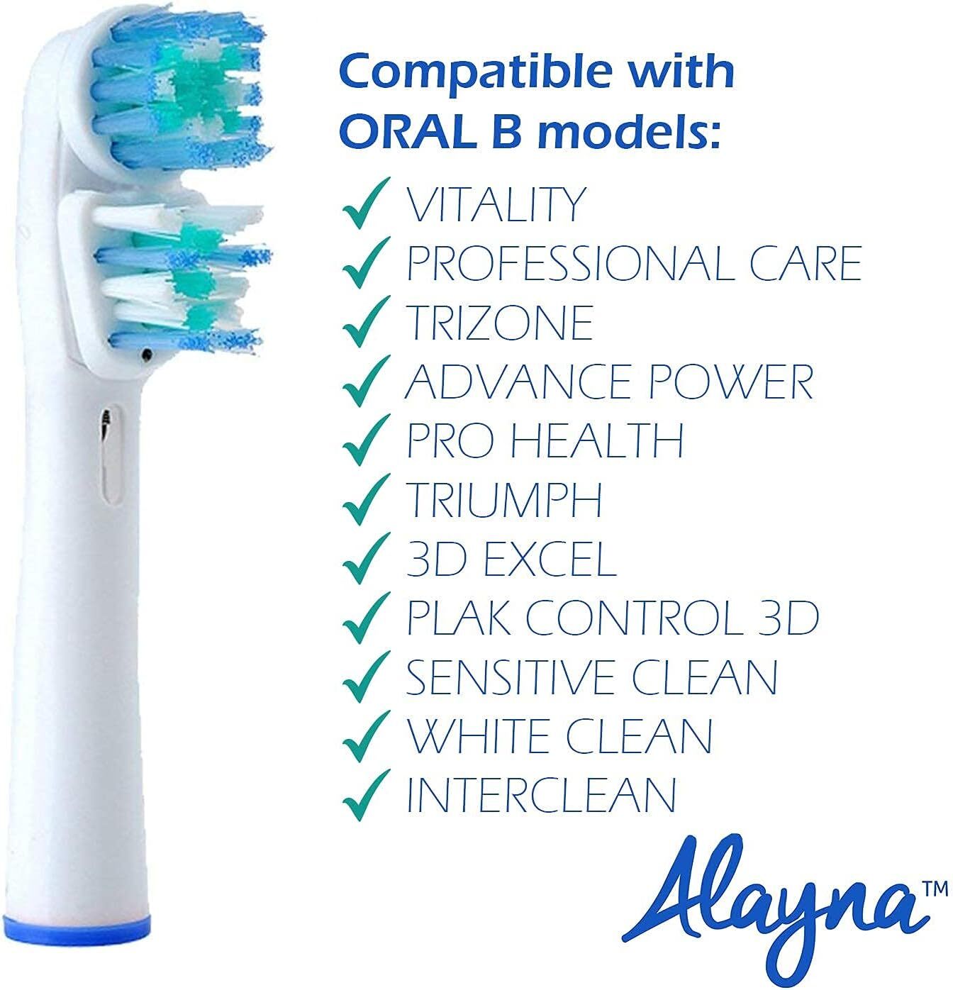Replacement Brush Heads Compatible With Oral B- Double Clean Design, Pack Of 16