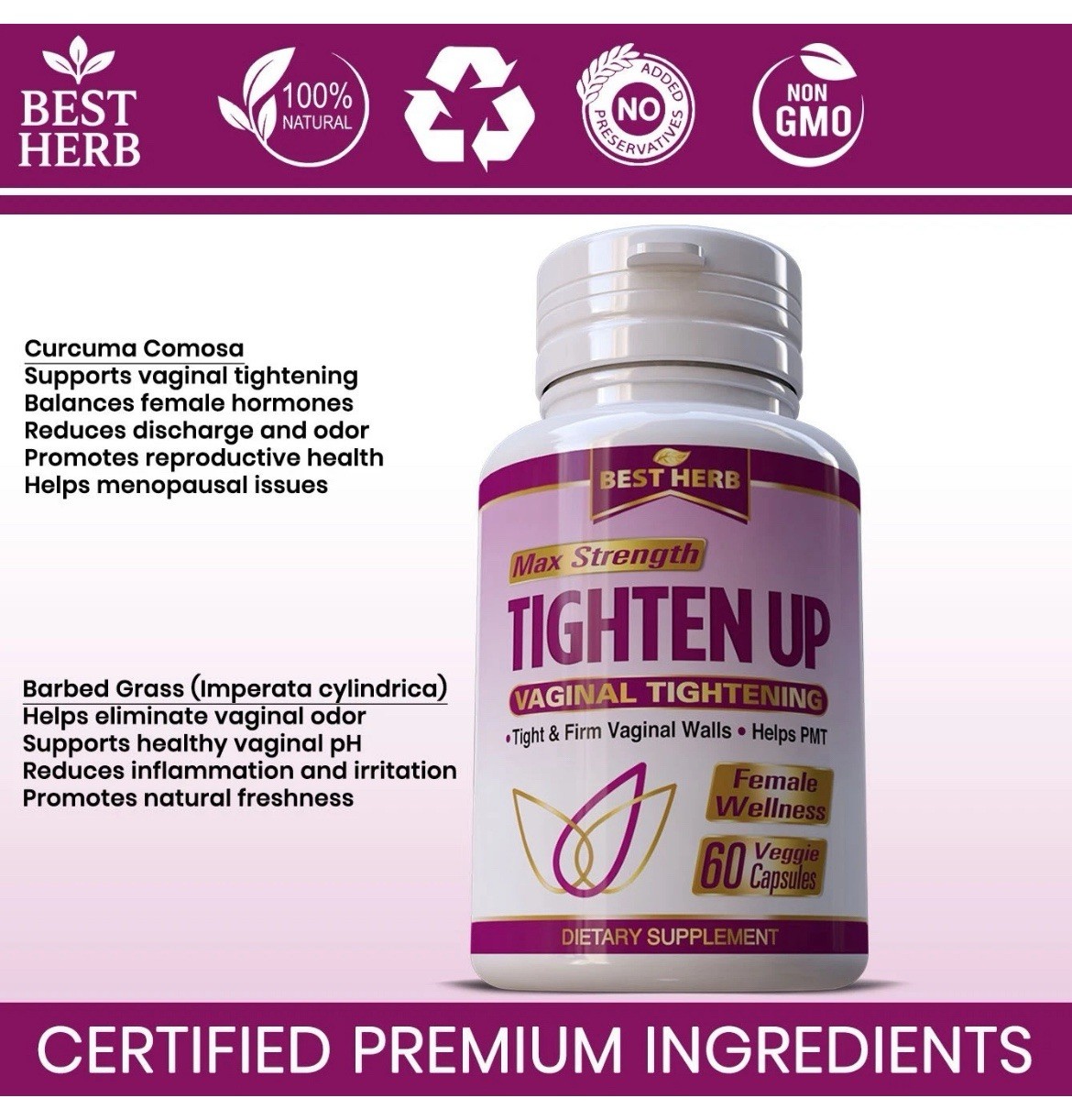 Female Tighten Up Vaginal Tightening Pills Supplement All Natural Stop Odor PMS