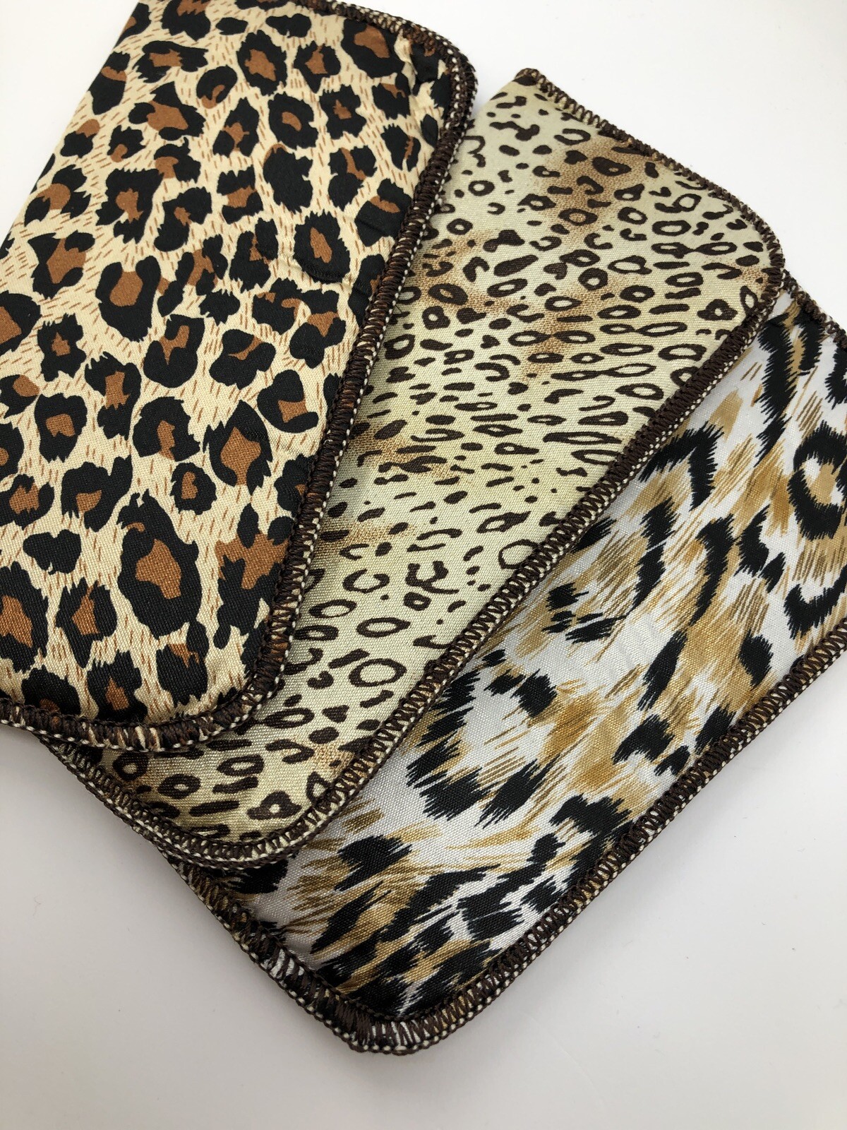 Leopard-Cheetah-.Animal Print 3 Pack Soft Slip-In Eyeglasses Case