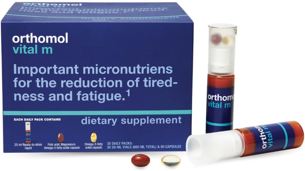 Orthomol Vital M Vial – 30-Day Men’s Vitamin Supplement with A, B, C, D, E, …