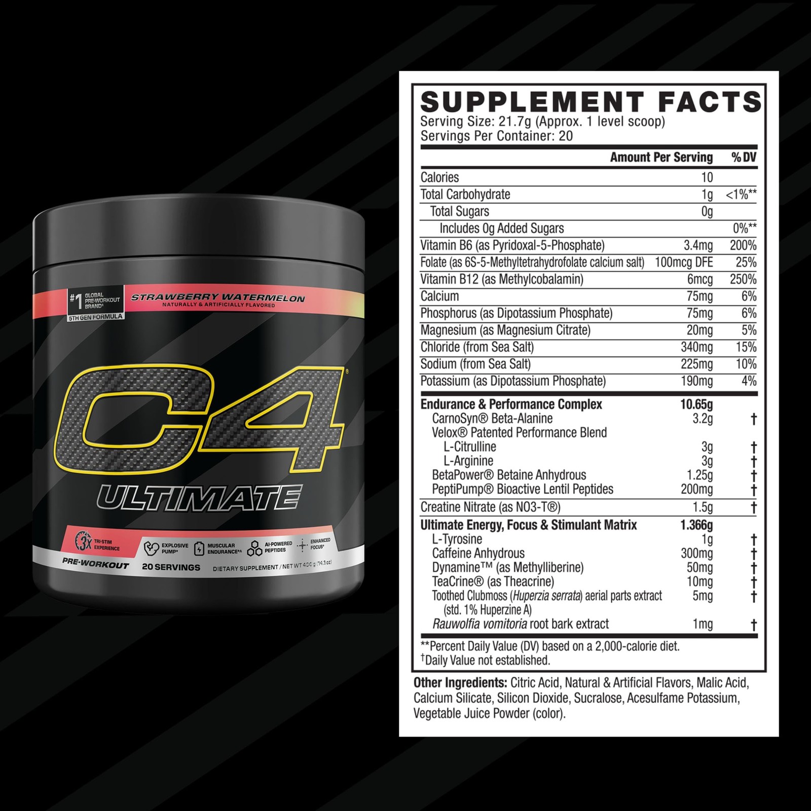 C4 Ultimate Pre Workout 11.5 Ounce (Pack of 1), 20 Servings 1)