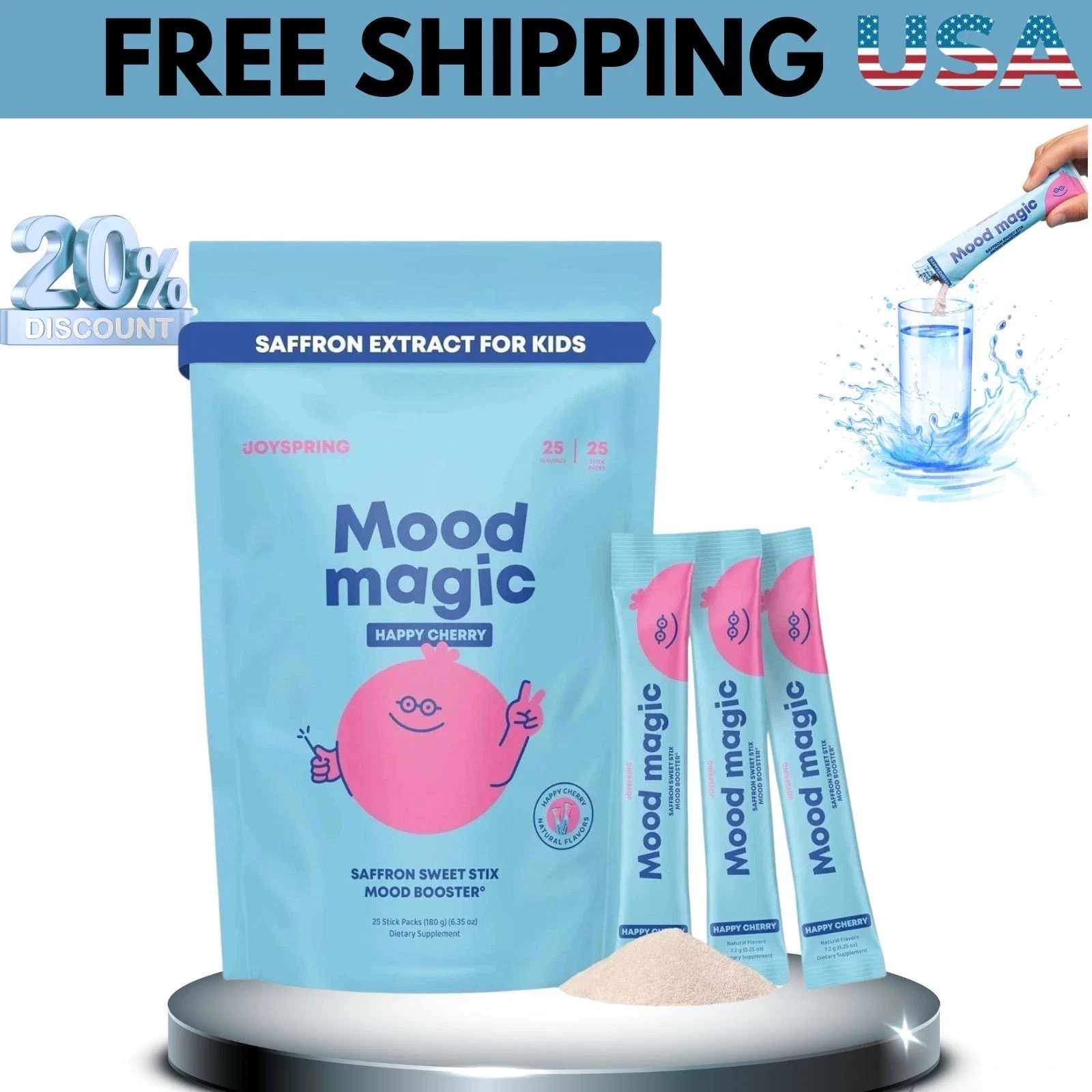 Mood Magic Fruit Punch Powder Candy Lime 25 Servings – NEW Cherry