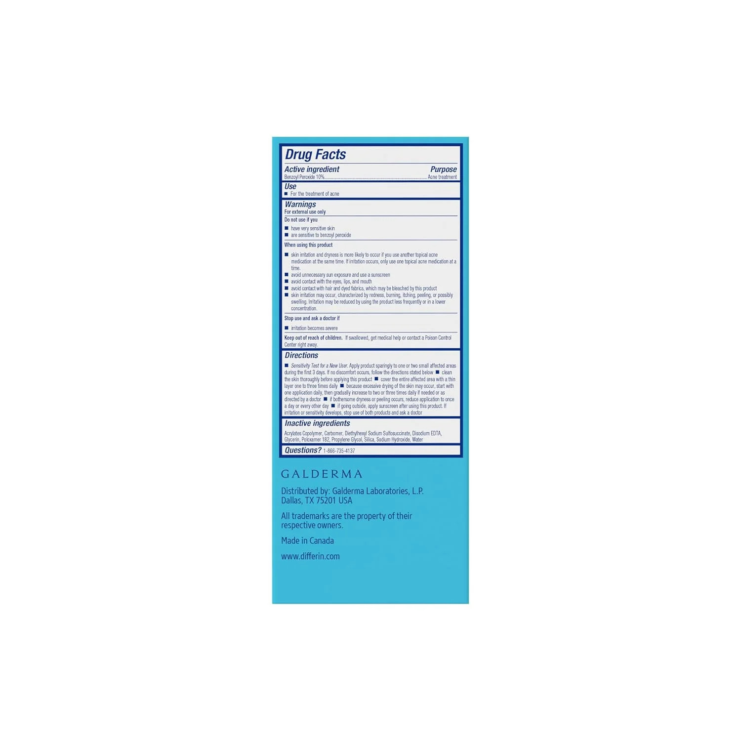Differin Acne Spot Treatment with 10% Benzoyl Peroxide, Maximum Strength OTC Acn