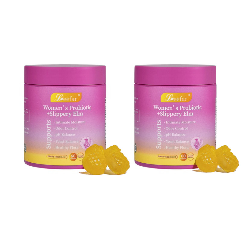 LEEFAR Her Probiotics Gummies- All in One Solution withSlippery Elm and Prebioti