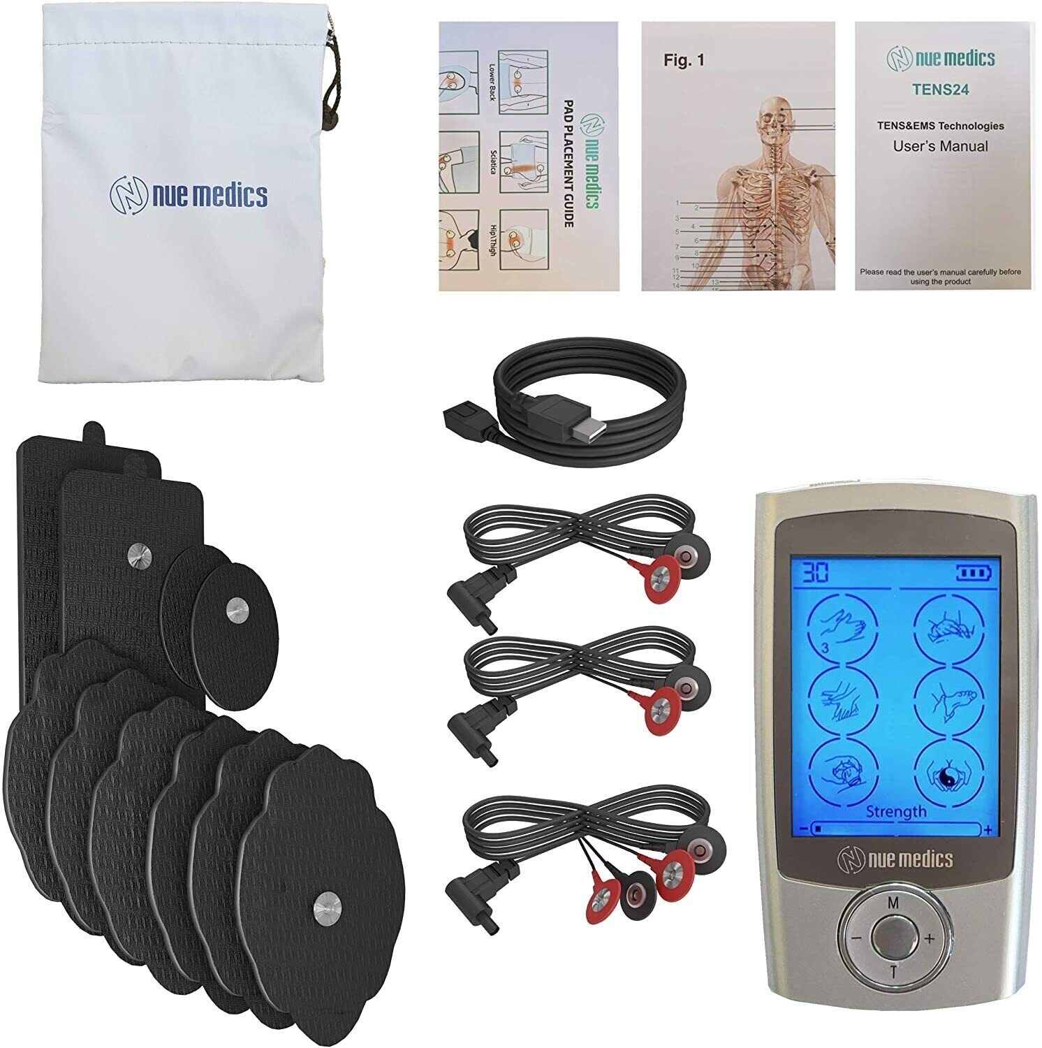 Tens Unit Massager Electrotherapy Muscle Stimulator Pain Reliever Therapy