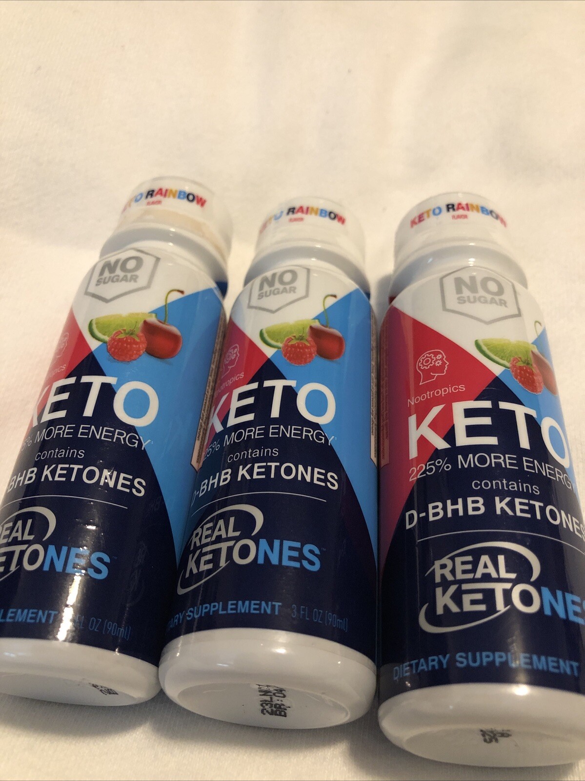 3xReal Ketones Zero Sugar Keto Rainbow Flavor Energy Drinks – 3oz ea – Ex: 4/25