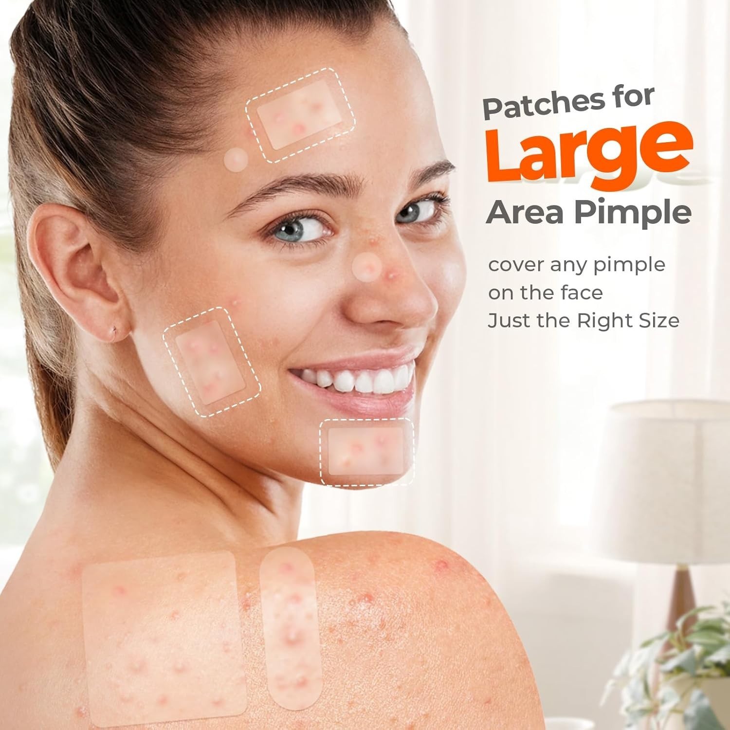 Large Pimple Patches for Face, 7 Sizes Big Acne Patches, FSA Eligible XL Hydr…