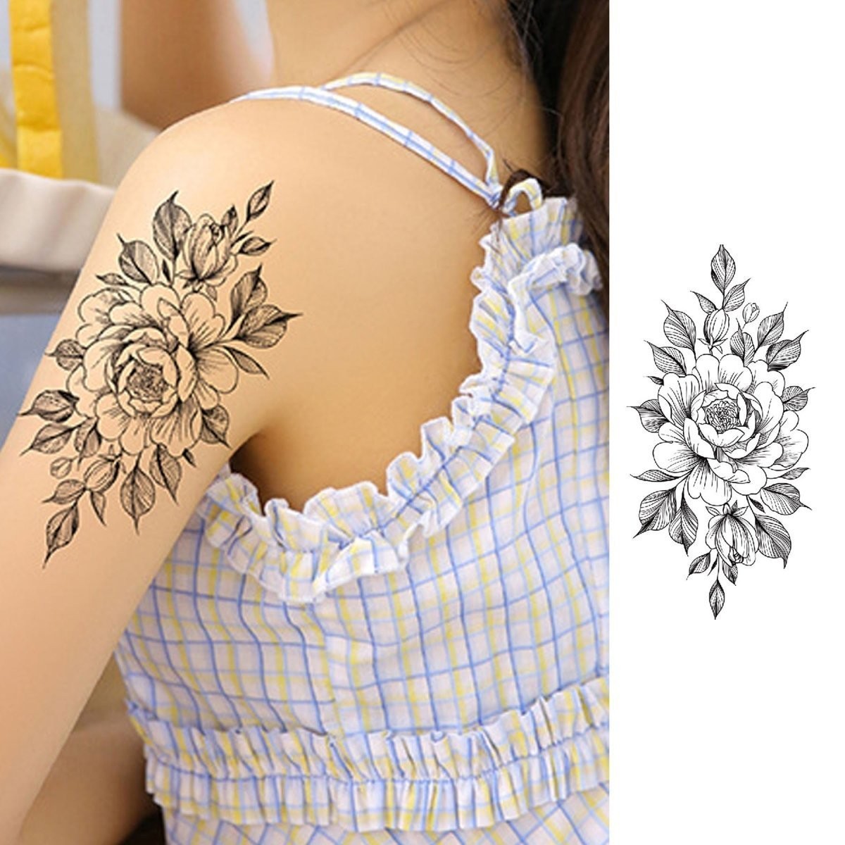 5 Flower Tattoo Sheets – Waterproof, Safe & Easy to Apply