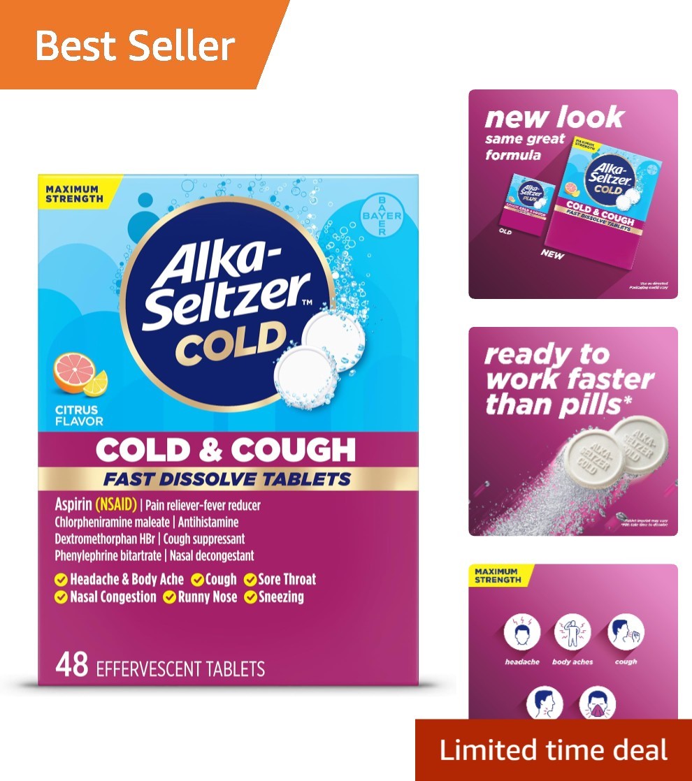 Alka-Seltzer Cold & Cough Max Strength Effervescent Tablets