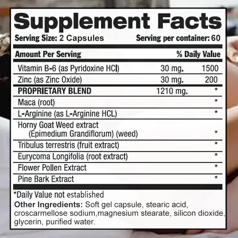 Max Load for Men – Contains Maca, Horny Goat, Vitamins, Tribulus -Muscle Booster