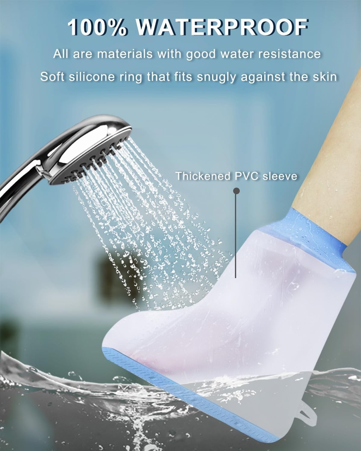 Foot Cast Shower Cover with Non-Slip Bottom, Cast Cover for Foot, Waterproof …