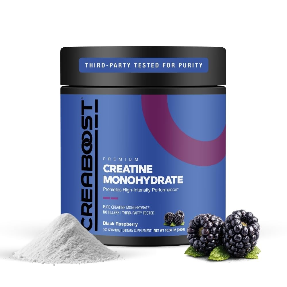 Pure Creatine Monohydrate Powder – Black Raspberry Flavor, Muscle Growth & Energ
