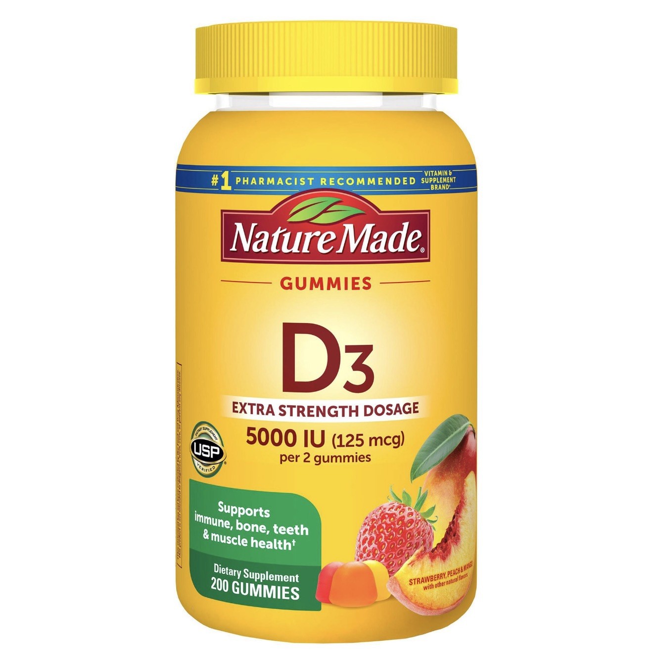 Nature Made Vitamin D3 5000 IU Per Serving Gummies 150 Count Aug 2027