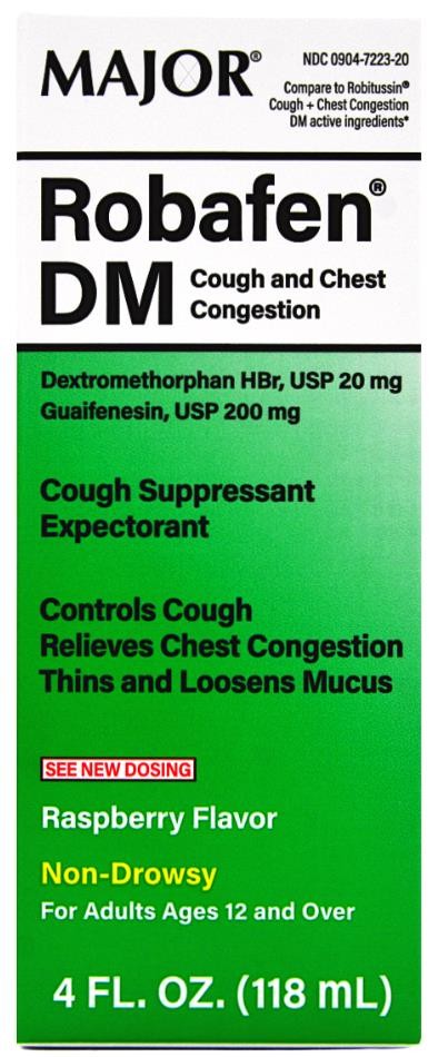 Major Robafen DM Cough Raspberry Flavor Syrup – 4 Fl Oz | Robitussin DM (4 Pack)