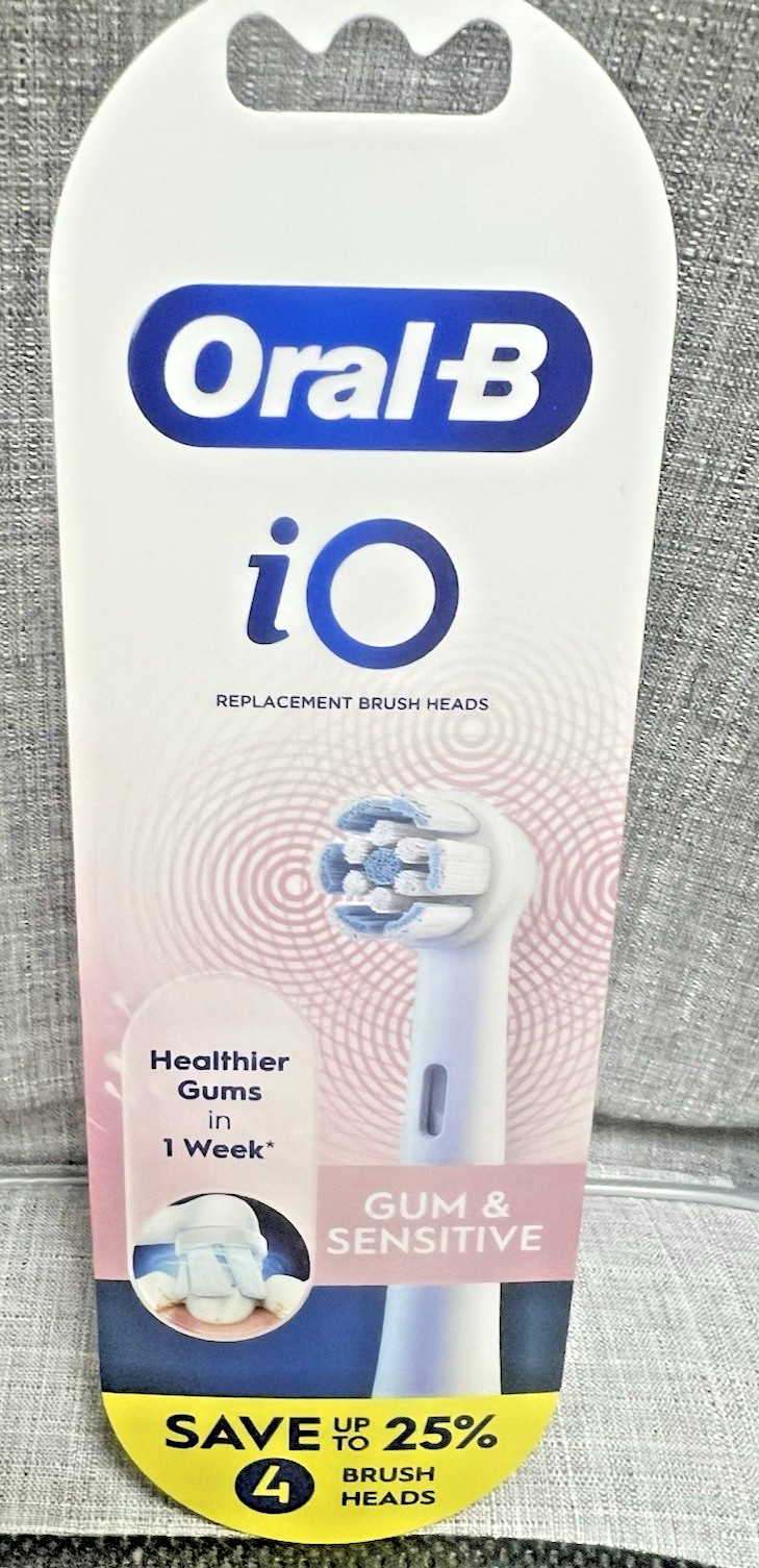 NEW Oral B iO Gum & Sensitive Original Replacement Brush Heads 4 Count Sealed