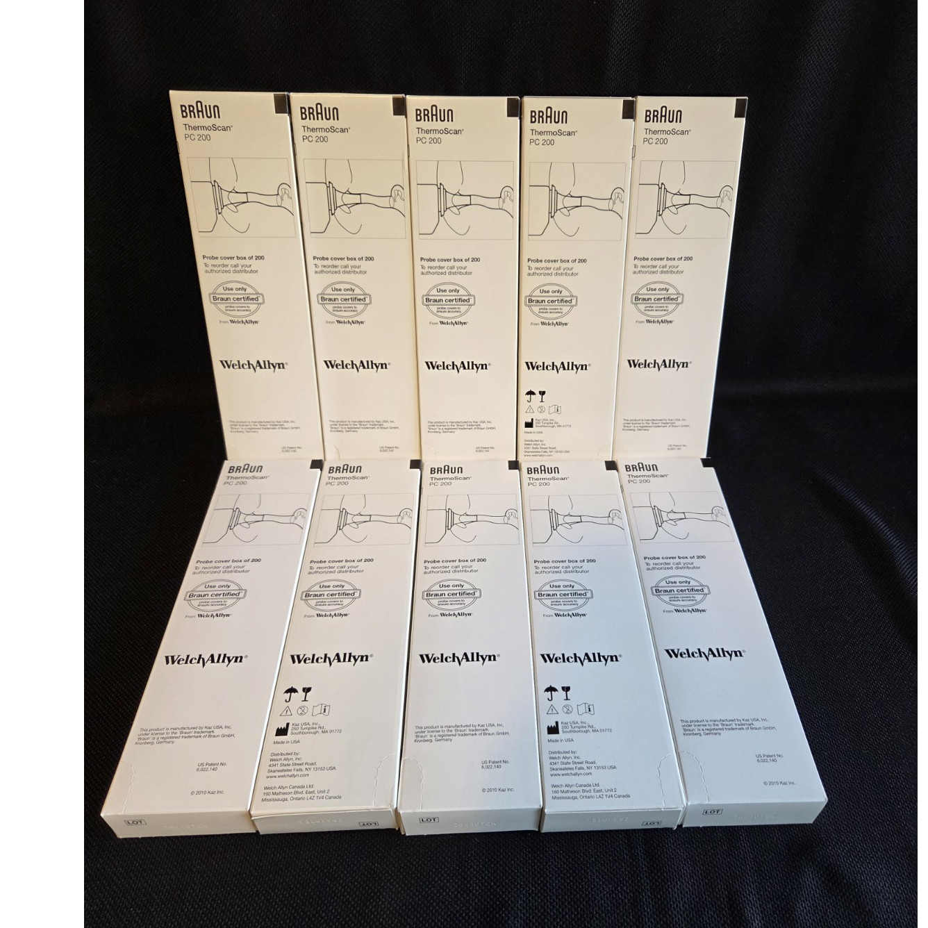 Braun ThermoScan PC 200 Protective Covers for Welch Allyn, Lot of 10, White