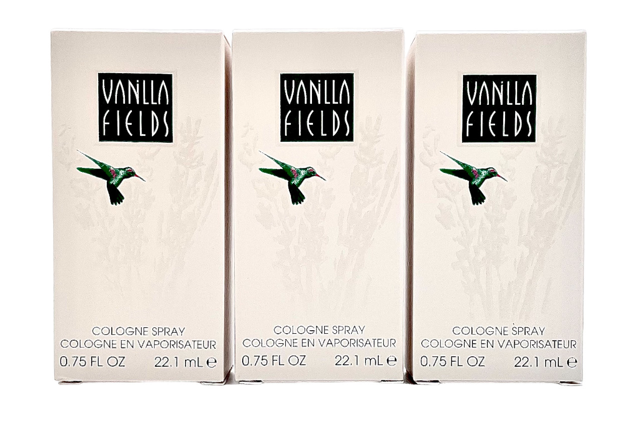 3 PACK – Vanilla Fields by Coty for Women 0.75 oz Cologne Spray NIB AUTHENTIC