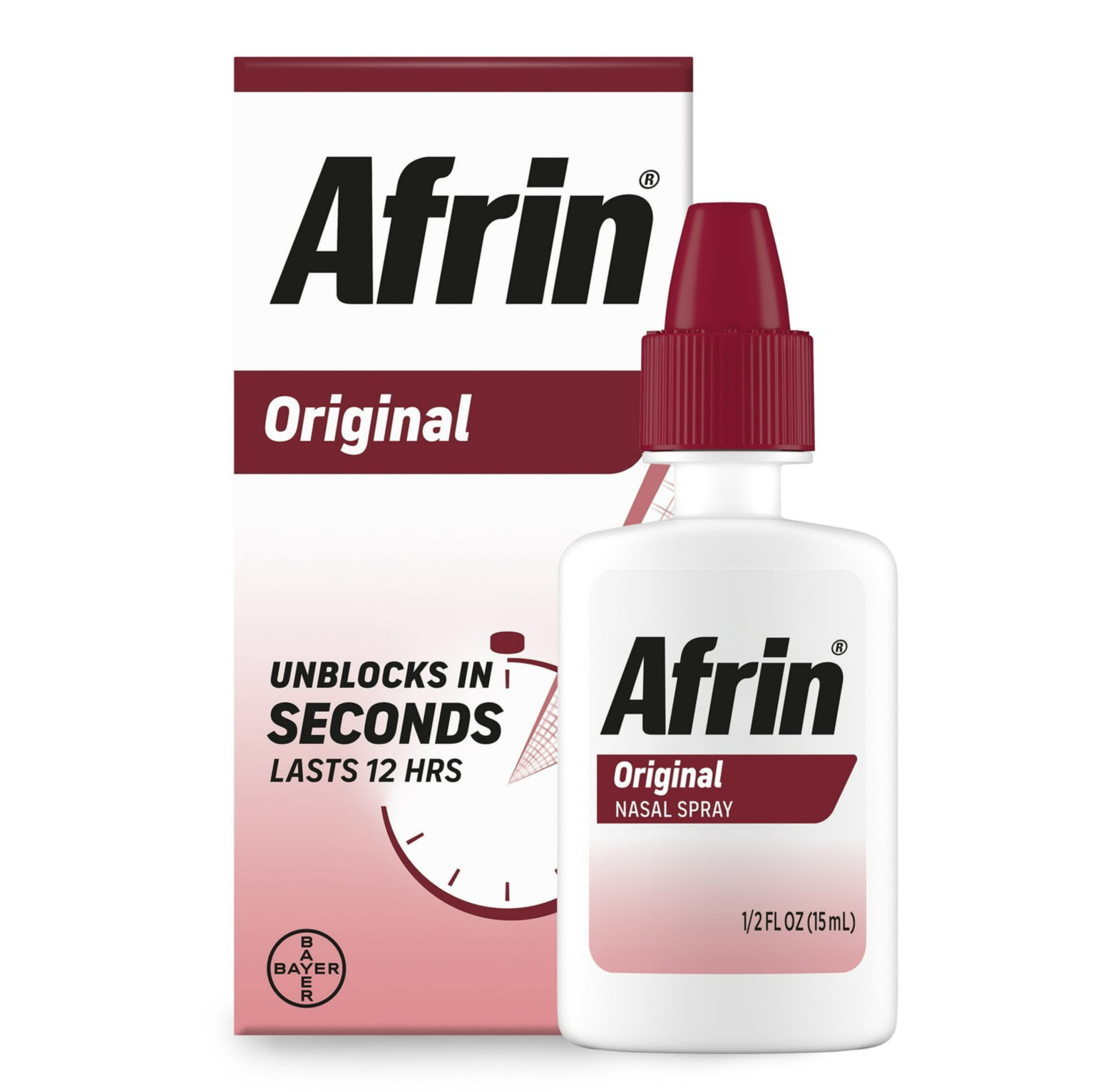 Afrin Original Nasal Spray 12 Hour Congestion Relief 15mL Decongestant