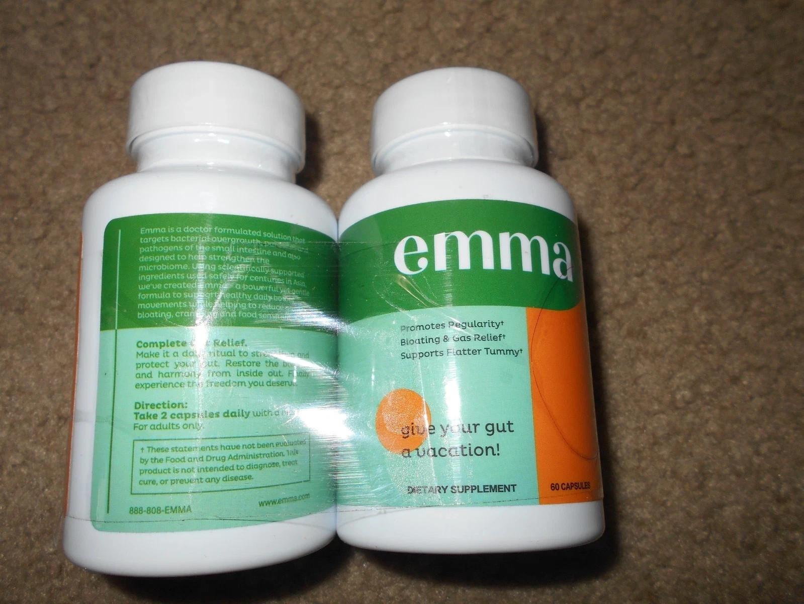 2Emma 120 Capsule Improve Energy Digestive Gut Health Boost Metabolism Gas 2pack