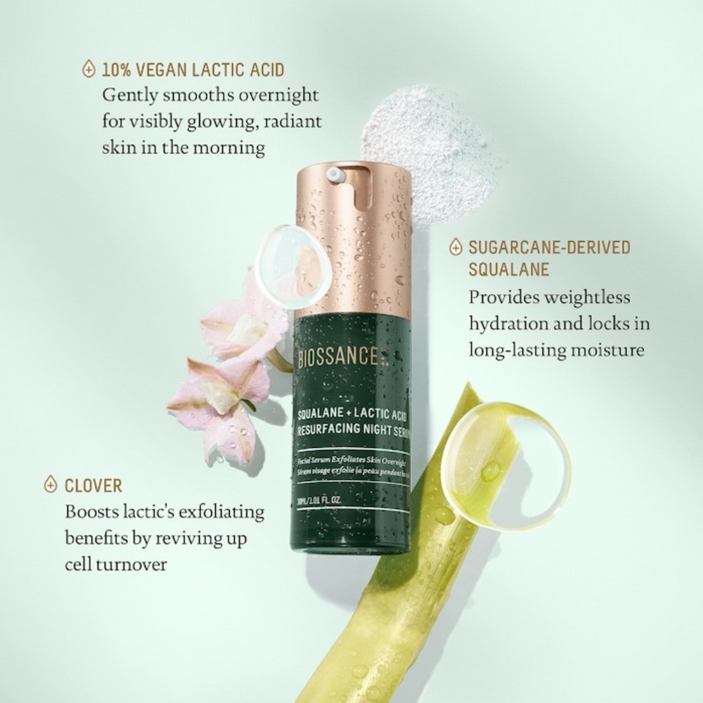 Biossance Authentic Squalane + 10% Lactic Acid Resurfacing Serum 1.01 oz