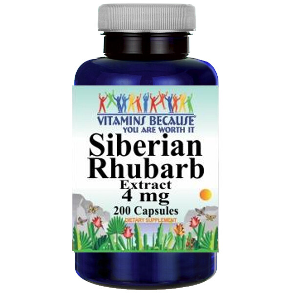 Siberian Rhubarb Extract 4mg (Rheum rhaponticum) 200 Caps Vitamins Because