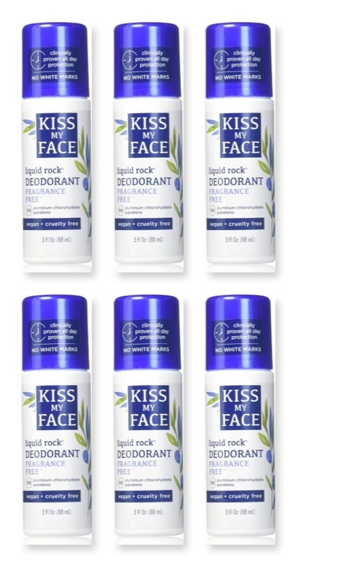 6 Kiss my Face Liquid Rock Deodorant FRAGRANCE FREE 3oz FULL SIZE (874)