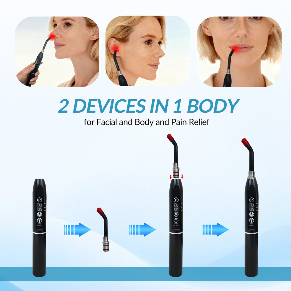 Red Light Therapy Device for Cold Sores Treatment 660nm 850nm Infrared Lip Care