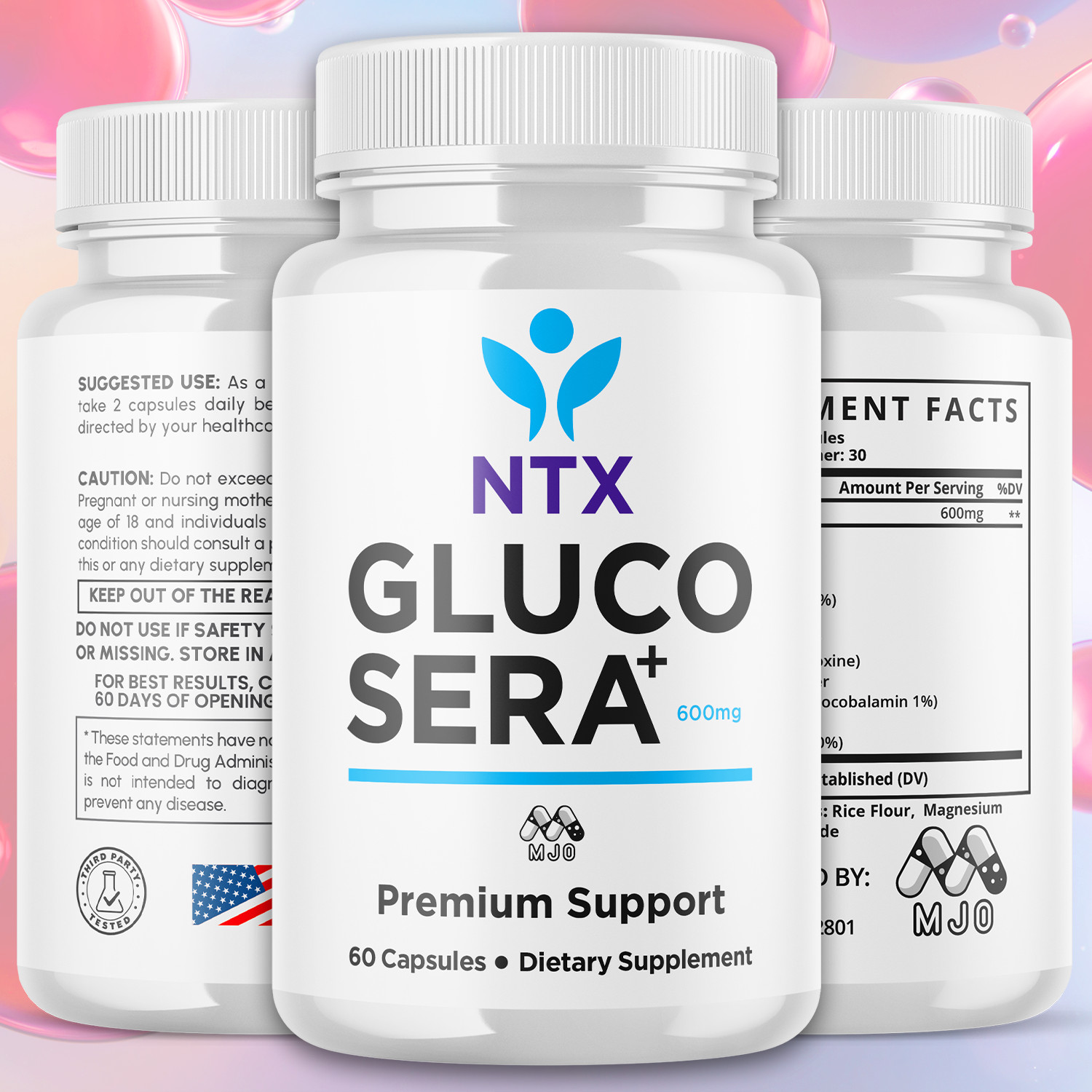 (2 Pack) Gluco Sera + Advanced Support Blood Supplement GlucoSera+ 120 Capsules
