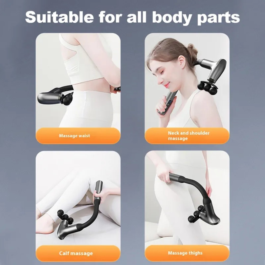 Massage Gun with Extension Handle, Back Massager for Pain Relief Deep Tissue