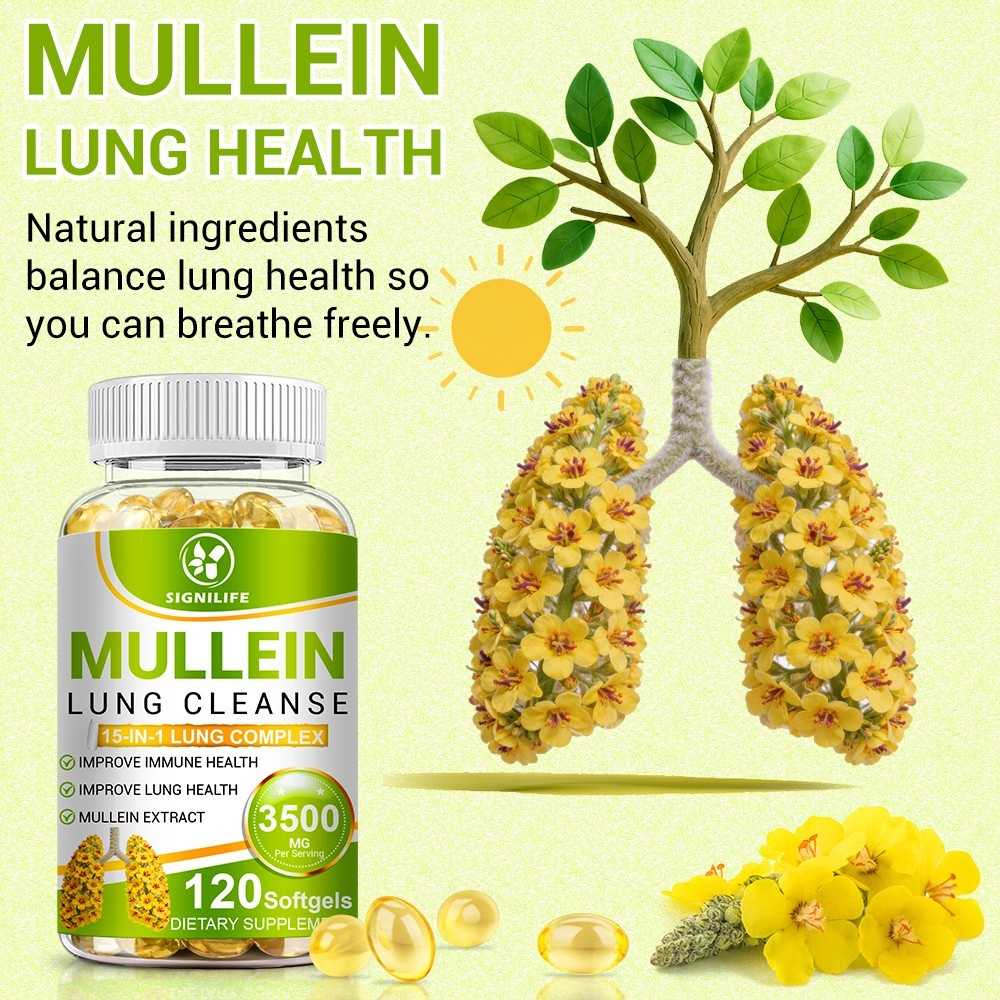 Mullein Leaf Capsules – Lung Cleanse & Cough Relief, Respiratory Health, Detox