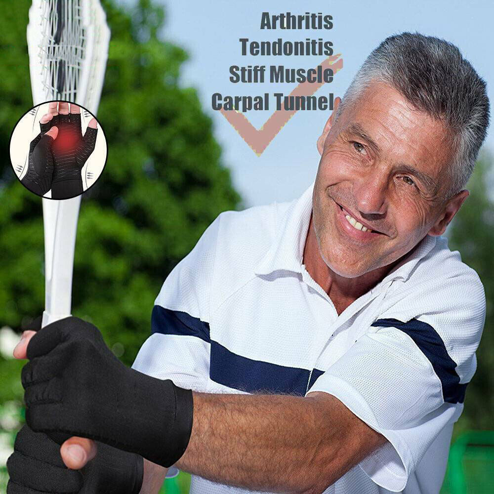2pcs Copper Anti Arthritis Compression Gloves Hand Support Joint Pain Relief