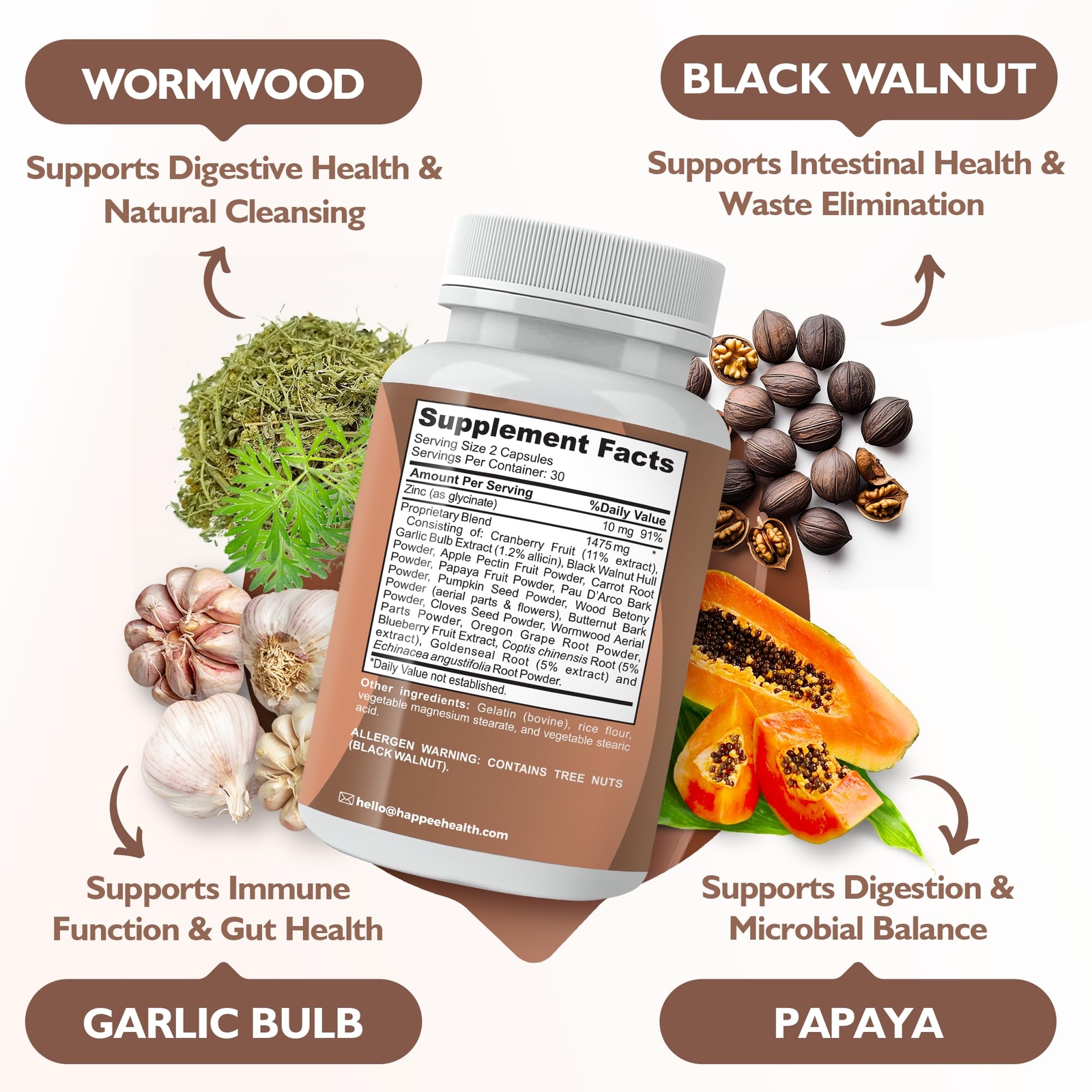 ParaComplex Intestinal Guard Herbal Cleanse Wormwood Black Walnut 60 Caps