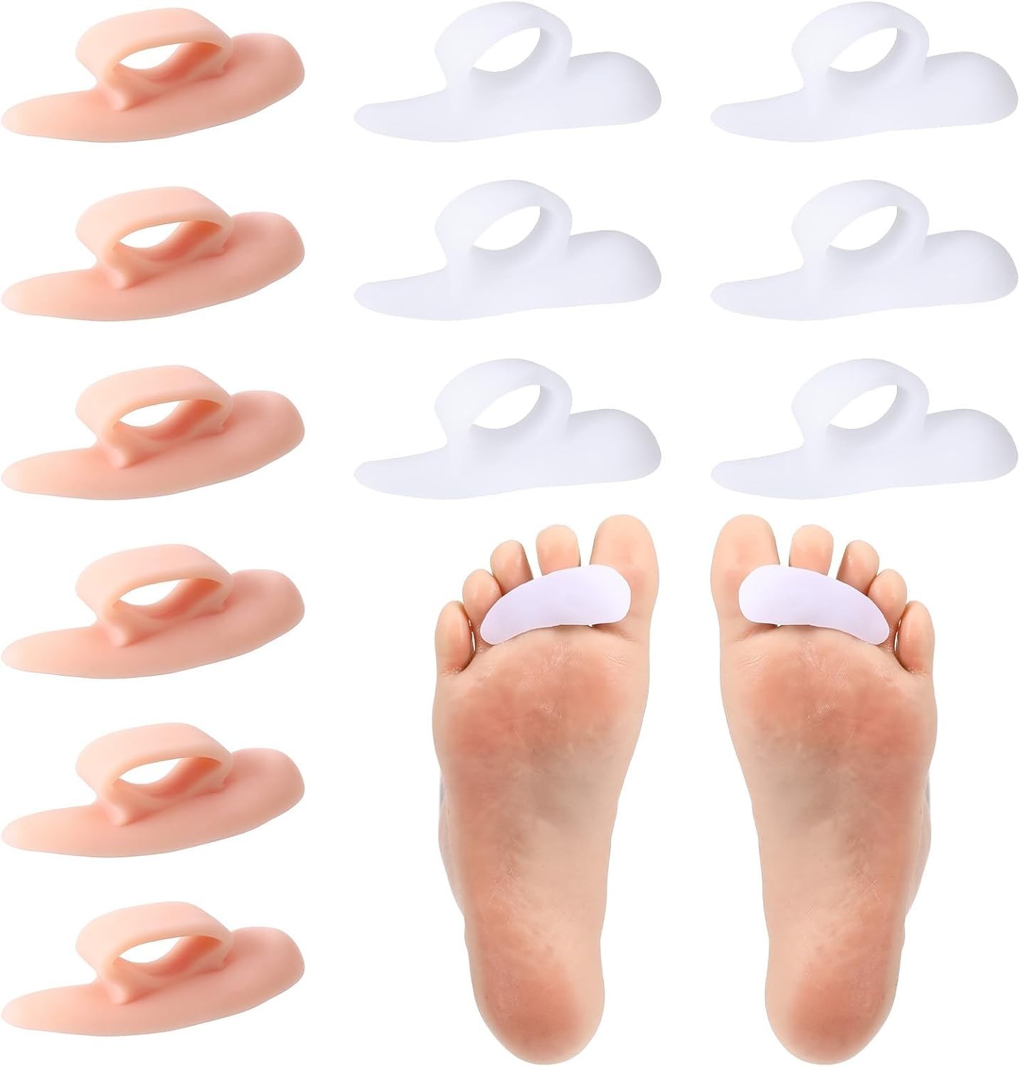 12 Pairs One Loop Design Hammertoe Support Pads Gel Hammer Toe Crest Cushions
