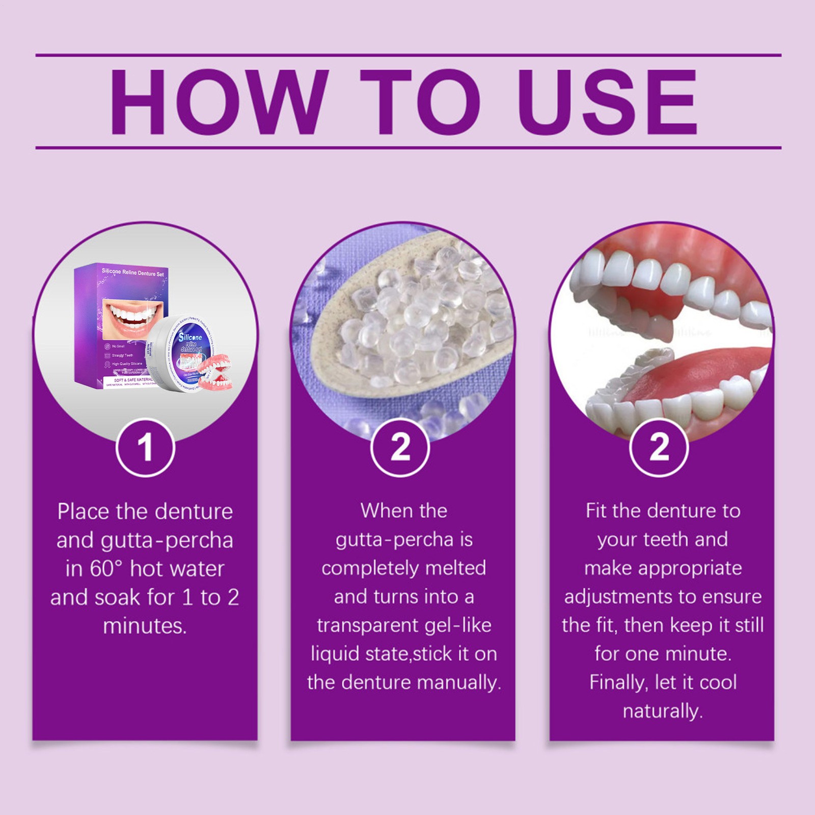 Soft Silicone Temporary Denture Kit Instant Fake Teeth Veneers for Men Women
