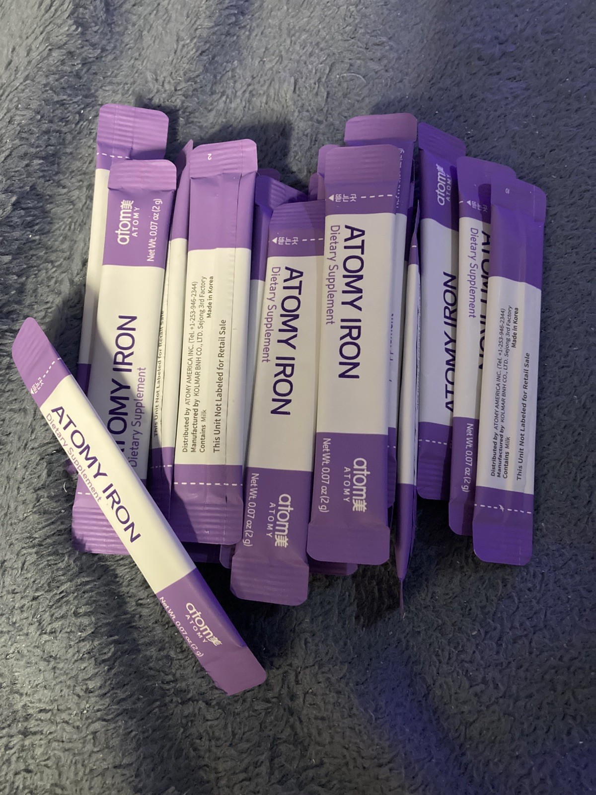 Atomy Iron Powder Blueberry Flavor Supplement Fast Absorption 2g x 20 Sticks