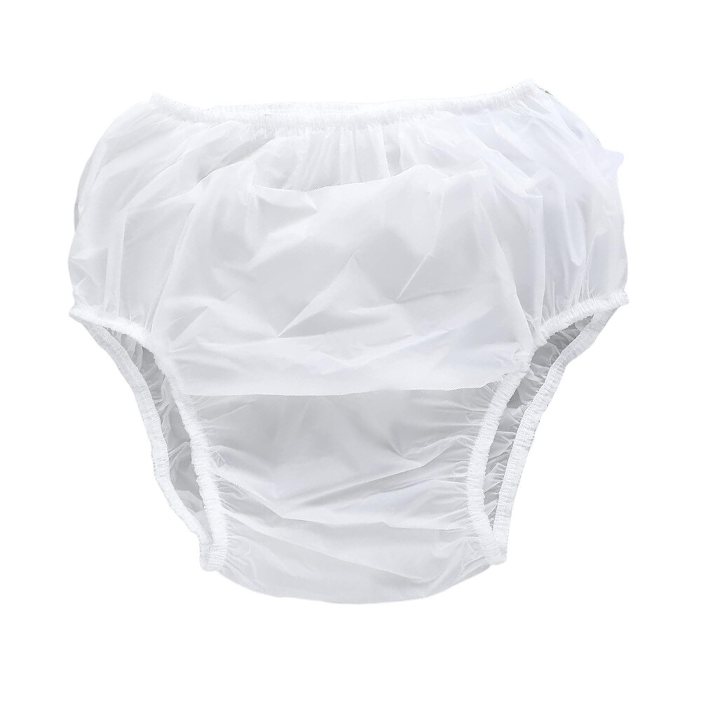 White Frosted Plastic Pants Adult Diaper Nappy Incontinence Waterproof Underwear