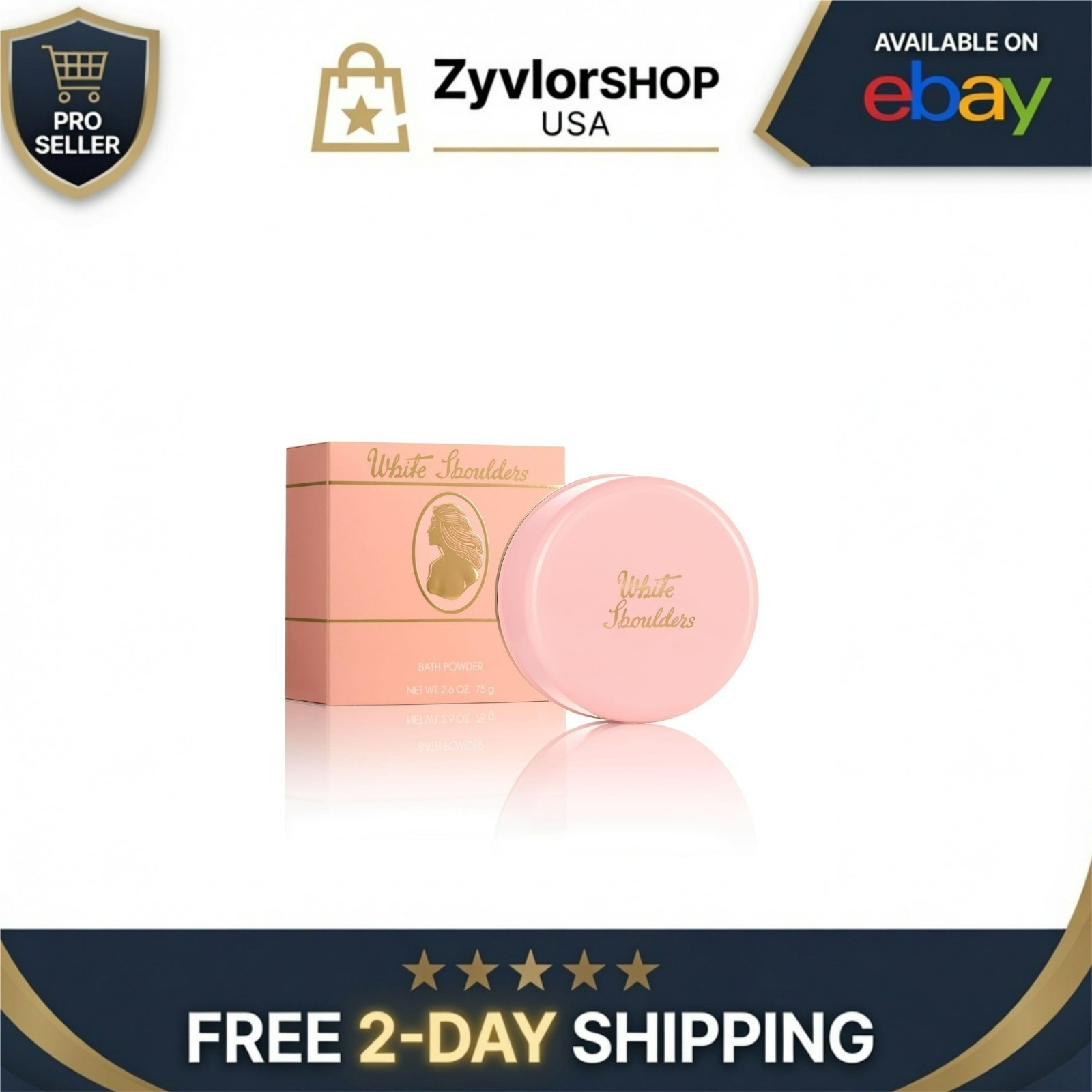 Evyan White Shoulders Perfume Bath Powder for Women, 2.6 oz